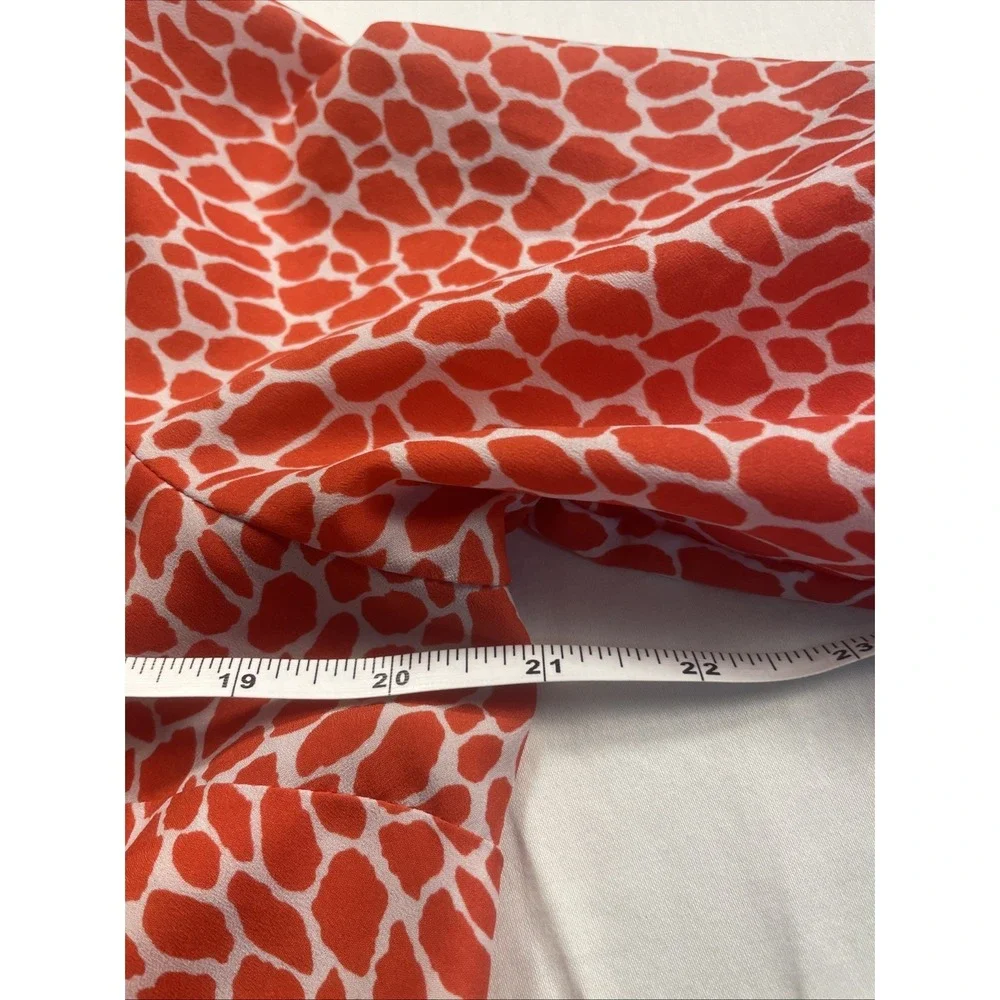 Michael Kors Women's Blouse Large Orange And White Design